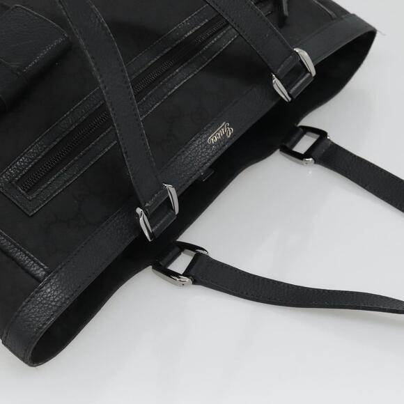 GUCCI GG Canvas Tote Bag Nylon Outlet Black Silver - Picture 6 of 16